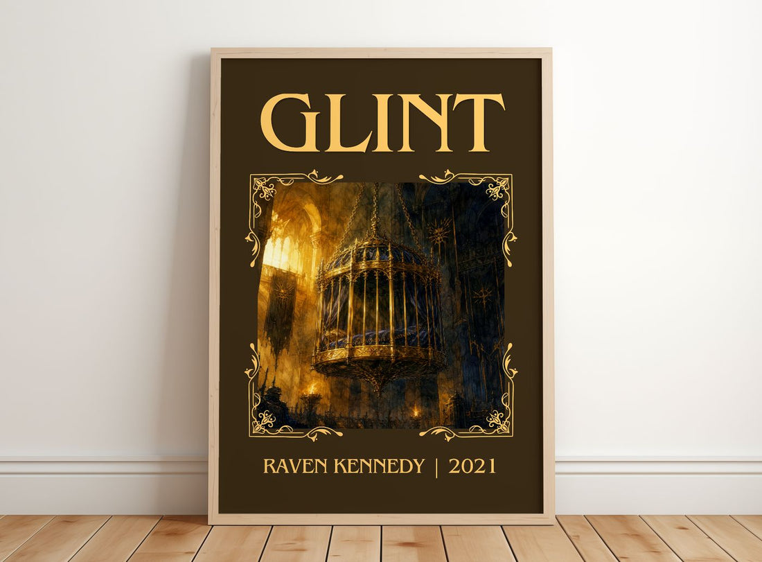 Glint Classic Book Art Print by Raven Kennedy – framed print leaning on a wooden floor