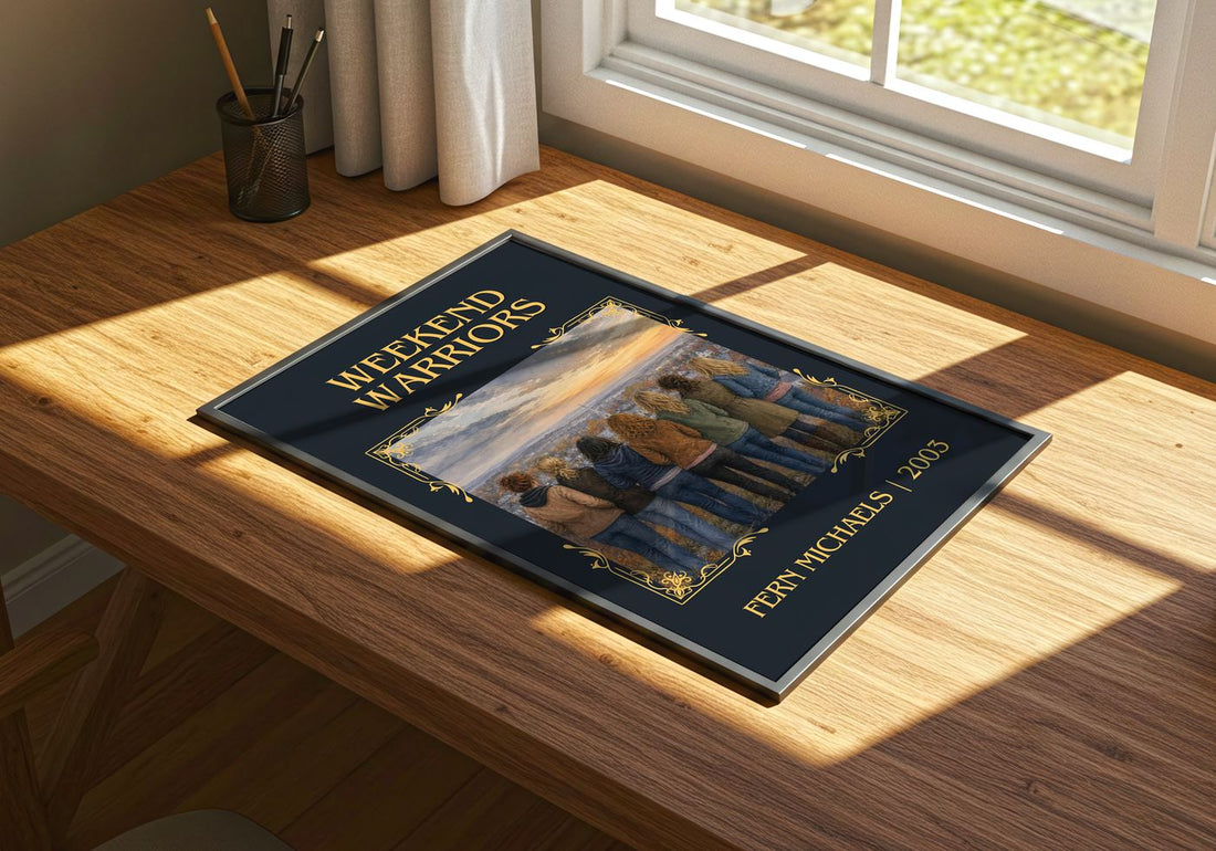 Weekend Warriors Classic Book Art Print by Fern Michaels – print on a sunlit desk