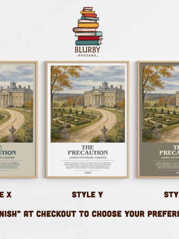 The Precaution bookish print in frame leaning in hallway – romance wall art