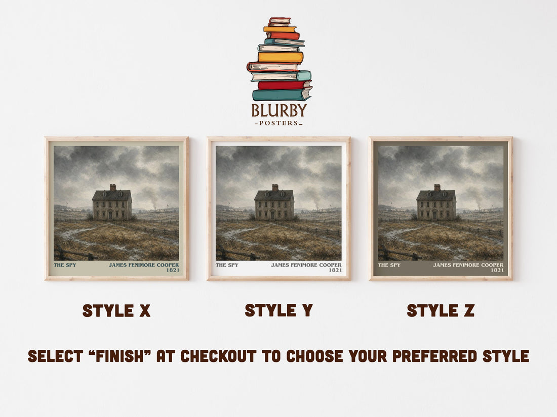 The Spy literary print in frame leaning in hallway – historical fiction wall art (mockup)