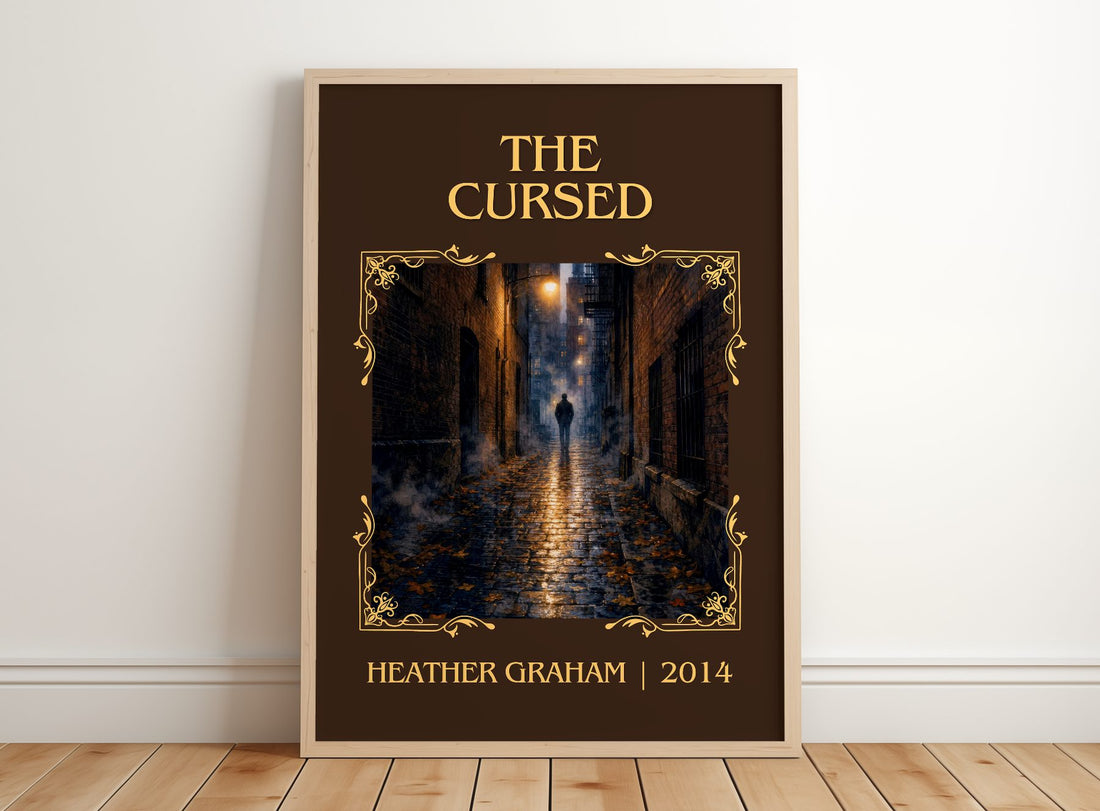 The Cursed Classic Book Art Print by Heather Graham – framed print leaning on a wooden floor