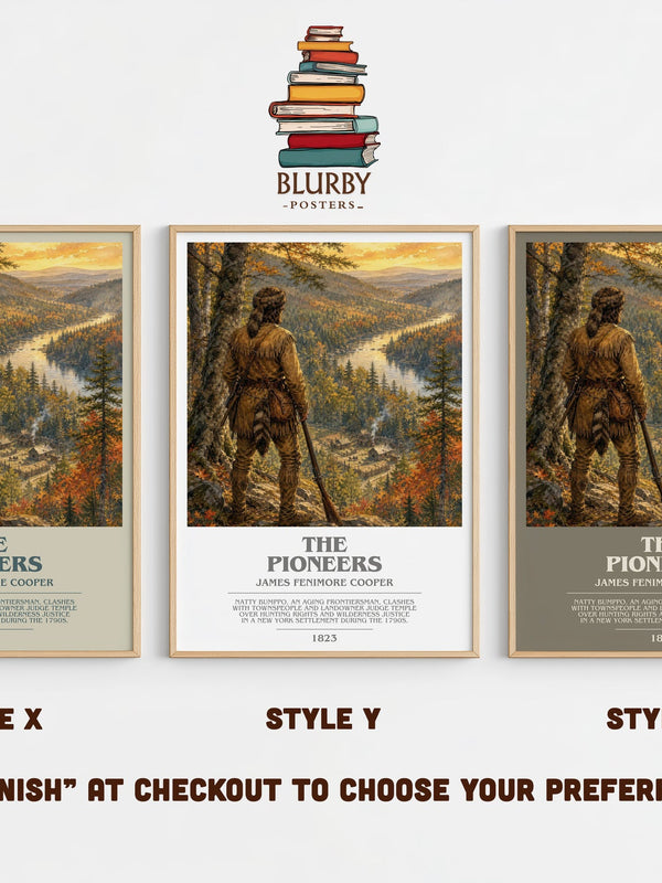 The Pioneers bookish print in frame leaning in hallway – historical fiction wall art