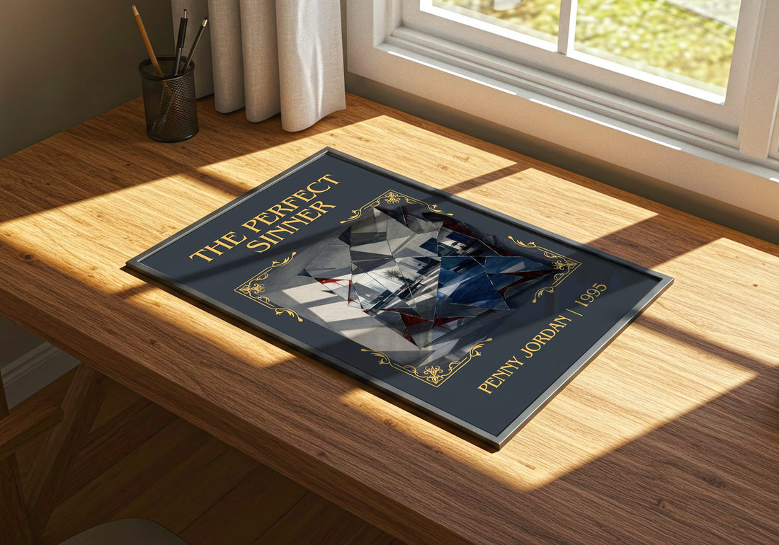 The Perfect Sinner Classic Book Art Print by Penny Jordan – print on a sunlit desk
