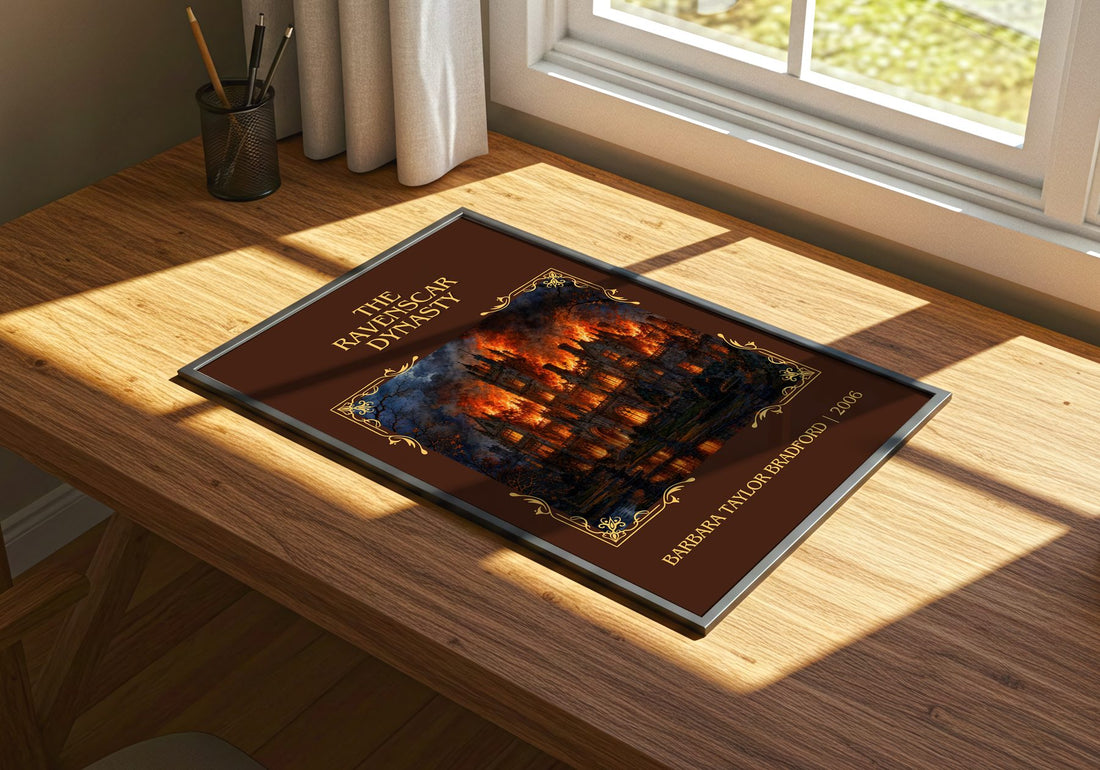 Ravenscar Dynasty Classic Book Art Print by Barbara Taylor Bradford – print on a sunlit desk