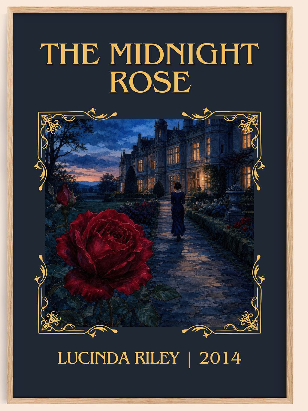 The Midnight Rose Classic Book Art Print by Lucinda Riley – book poster