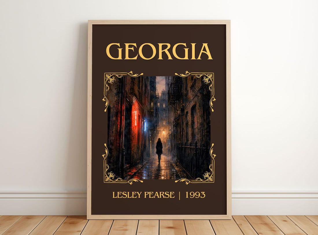 Georgia Classic Book Art Print by Lesley Pearse – framed print leaning on a wooden floor