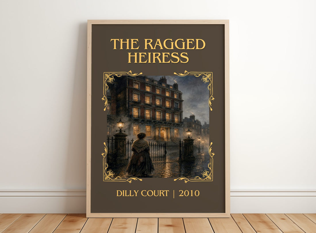 The Ragged Heiress Classic Book Art Print by Dilly Court – framed print leaning on a wooden floor