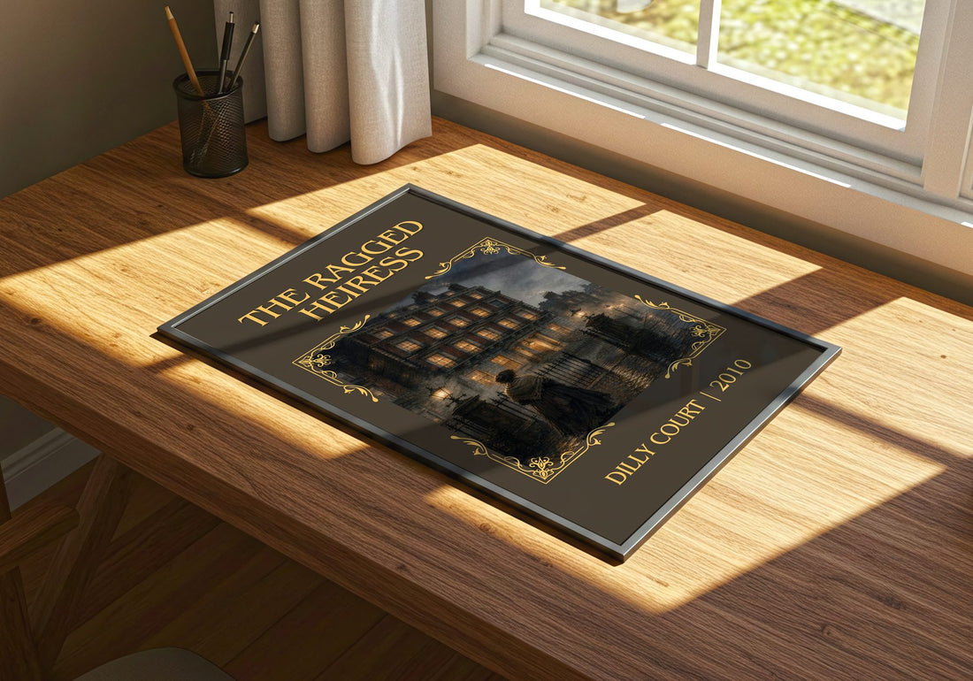 The Ragged Heiress Classic Book Art Print by Dilly Court – print on a sunlit desk