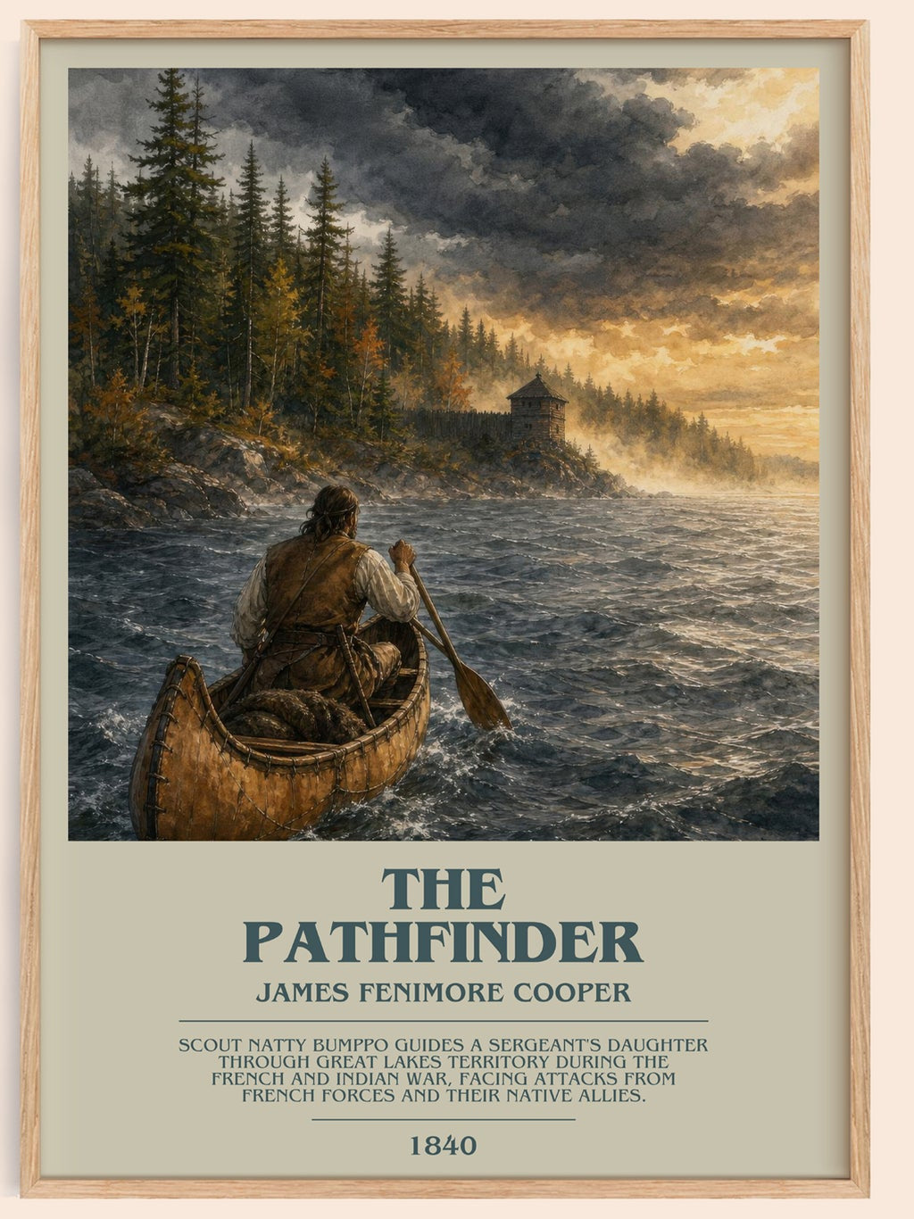 The Pathfinder bookish book poster by James Fenimore Cooper – framed literary art print