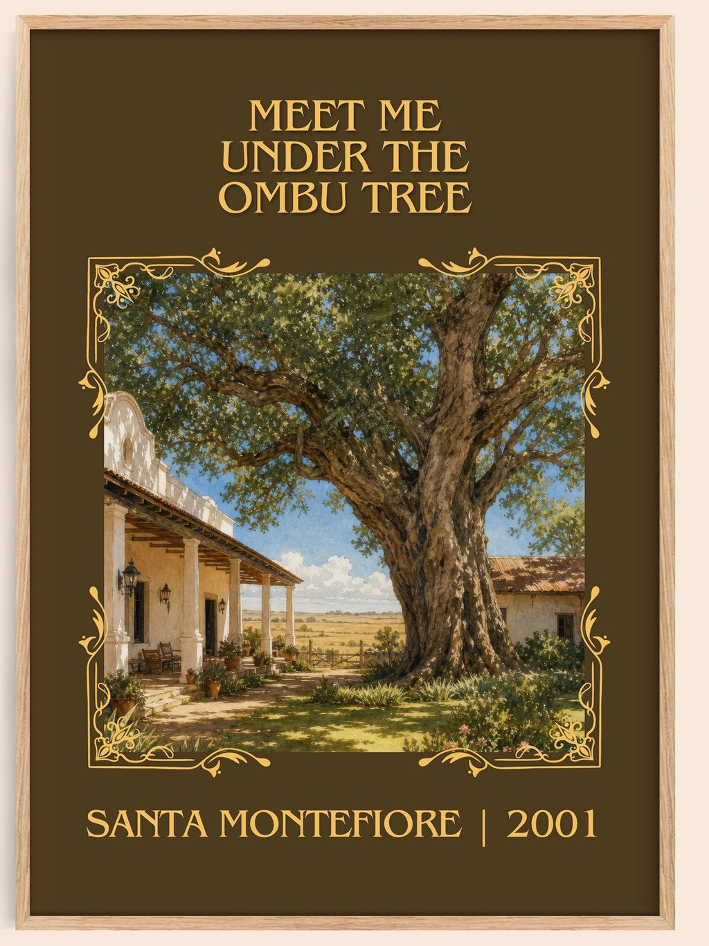 Meet Me Under the Ombu Tree Classic Book Art Print by Santa Montefiore – book poster