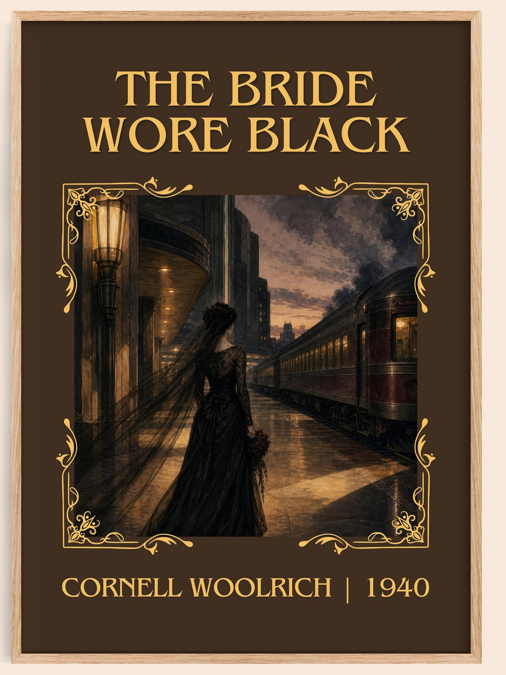 The Bride Wore Black Classic Book Art Print by Cornell Woolrich – book poster