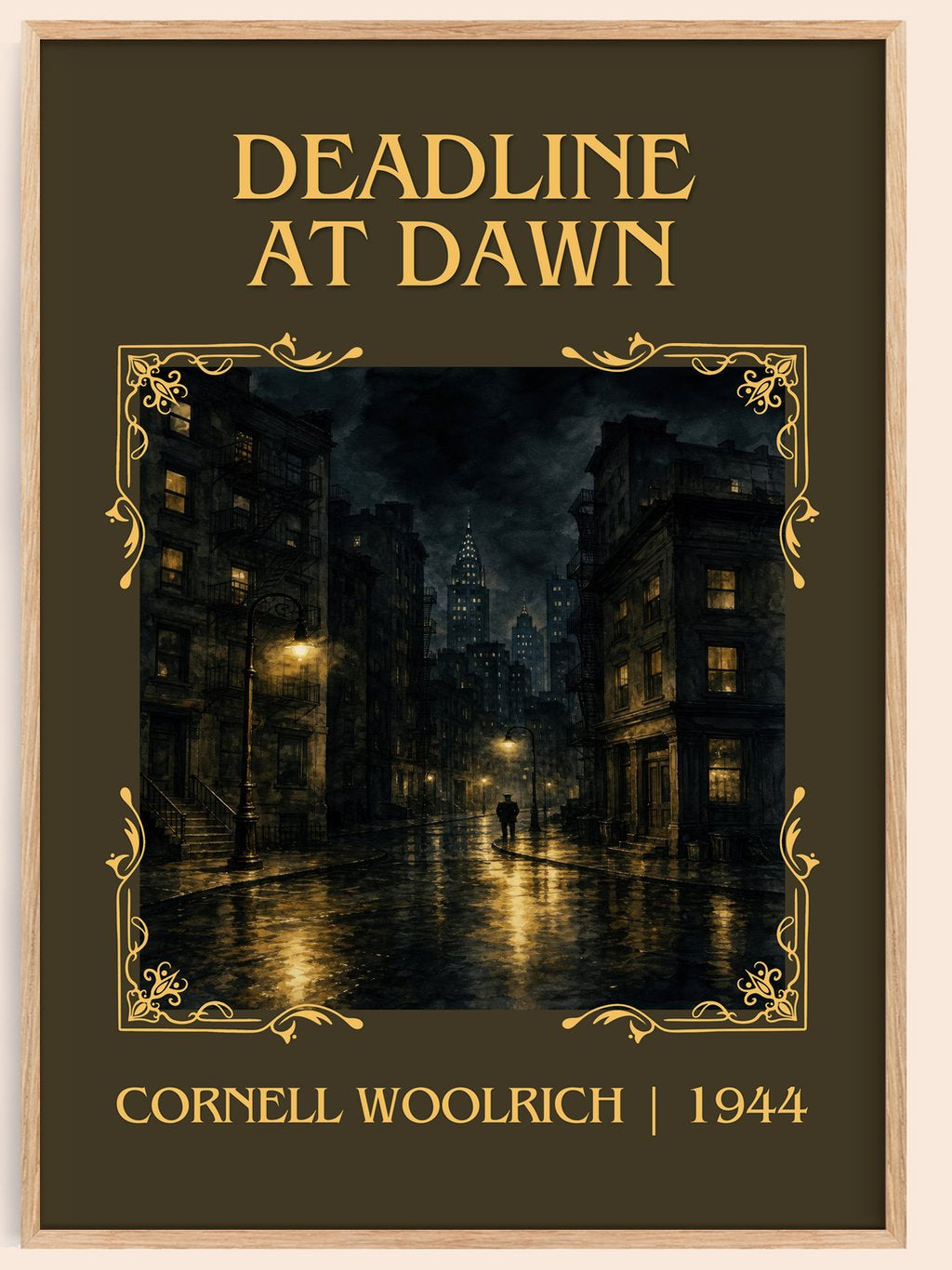 Deadline at Dawn Classic Book Art Print by Cornell Woolrich – book poster