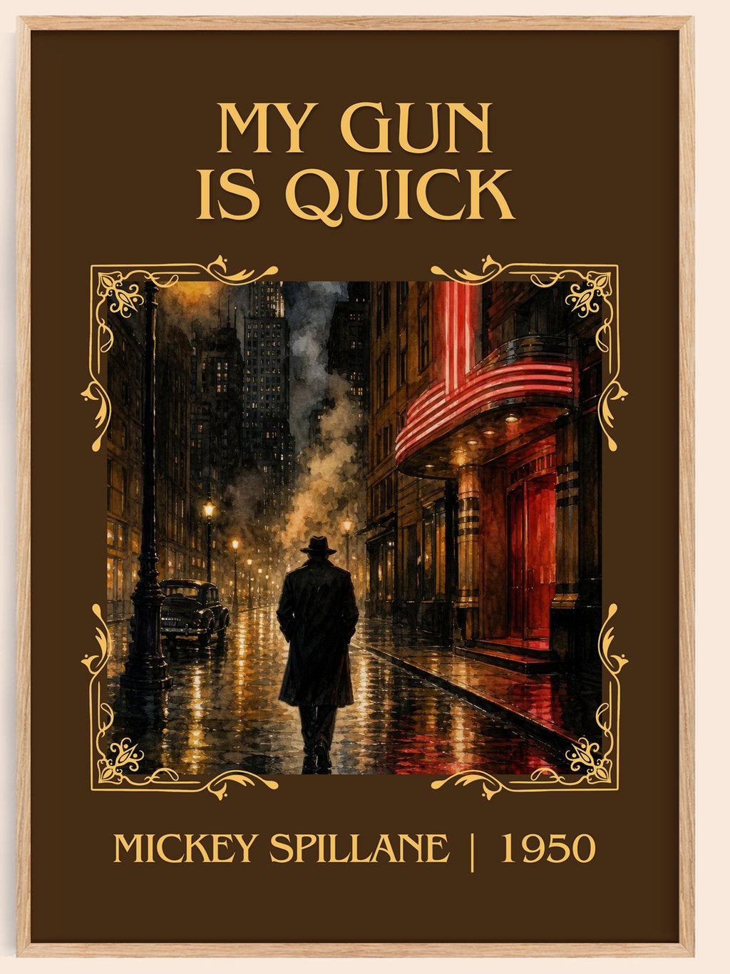 My Gun Is Quick Classic Book Art Print by Mickey Spillane – book poster