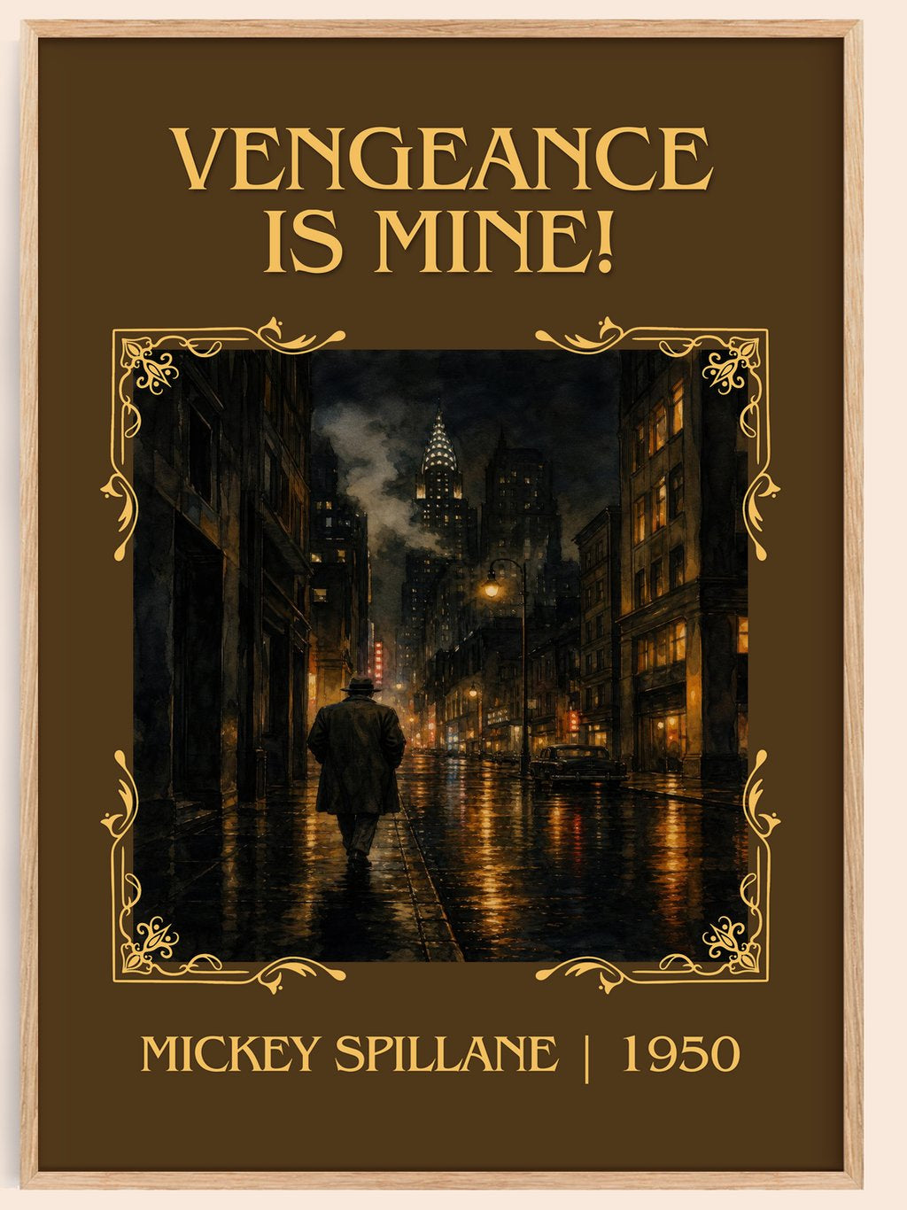 Vengeance Is Mine! Classic Book Art Print by Mickey Spillane – book poster