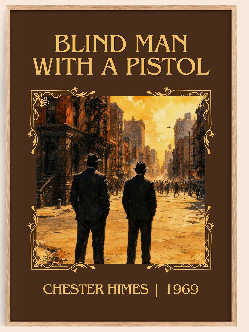 Blind Man with a Pistol Classic Book Art Print by Chester Himes – book poster