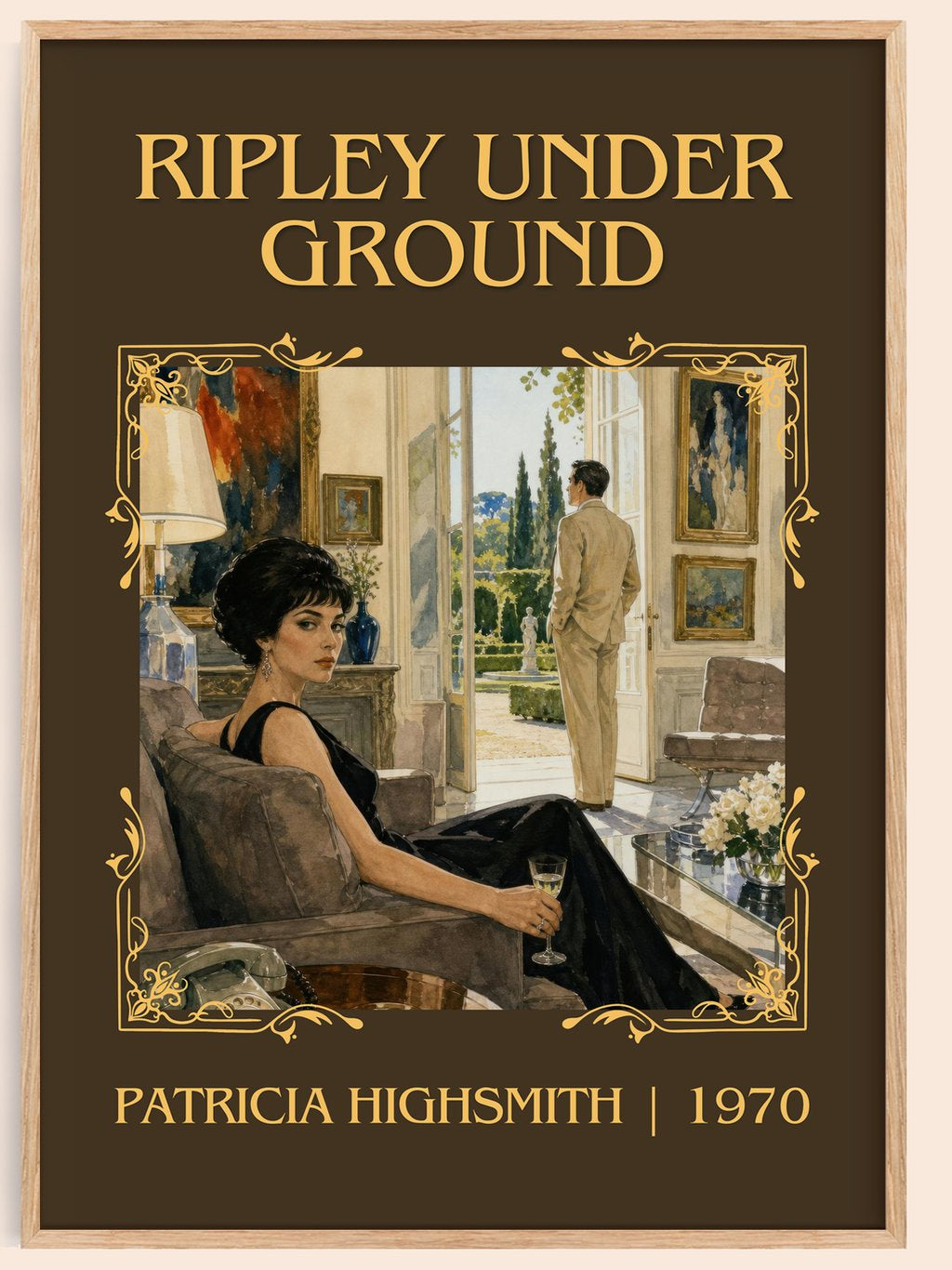 Ripley Under Ground Classic Book Art Print by Patricia Highsmith – book poster