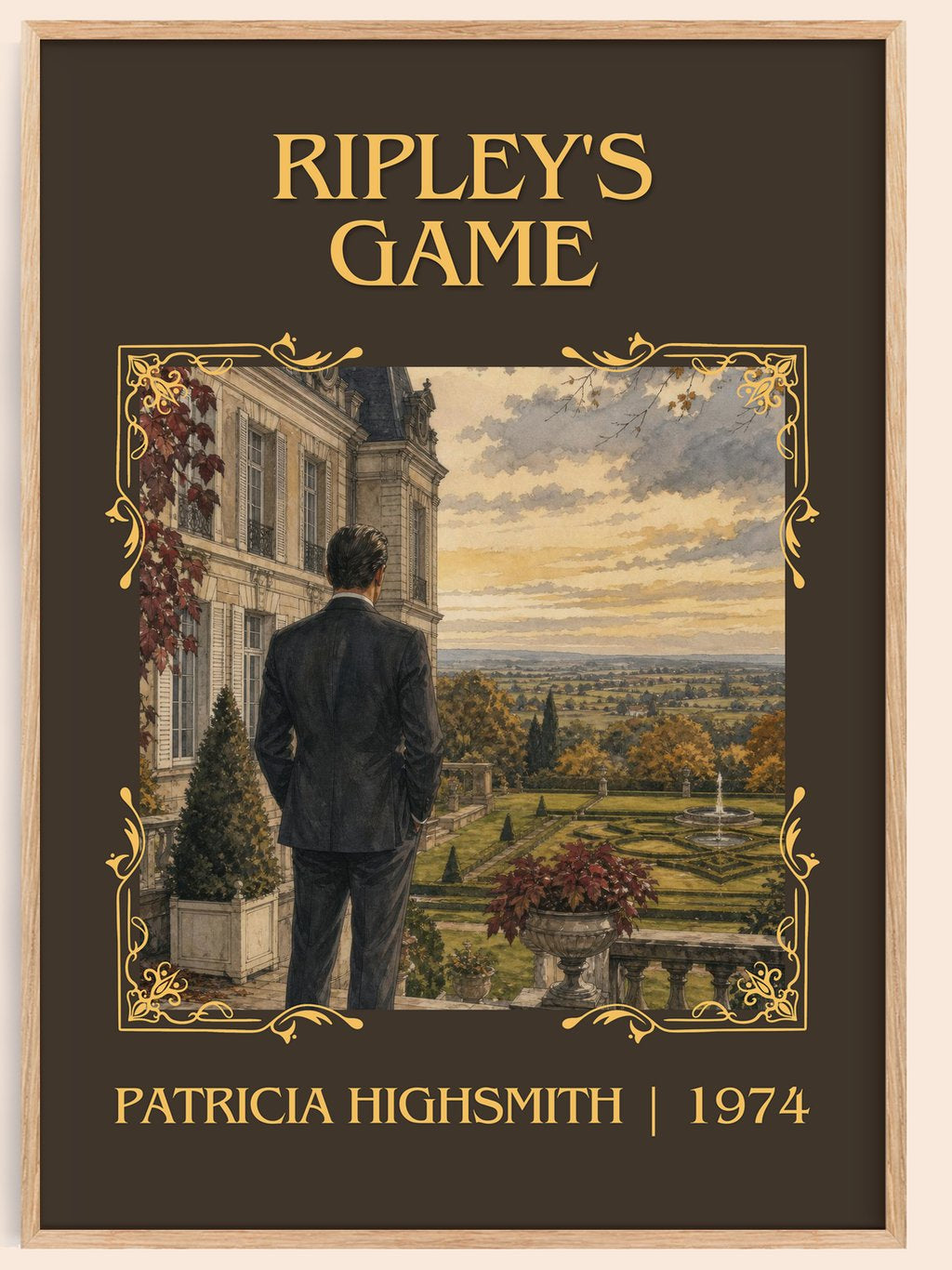 Ripley's Game Classic Book Art Print by Patricia Highsmith – book poster