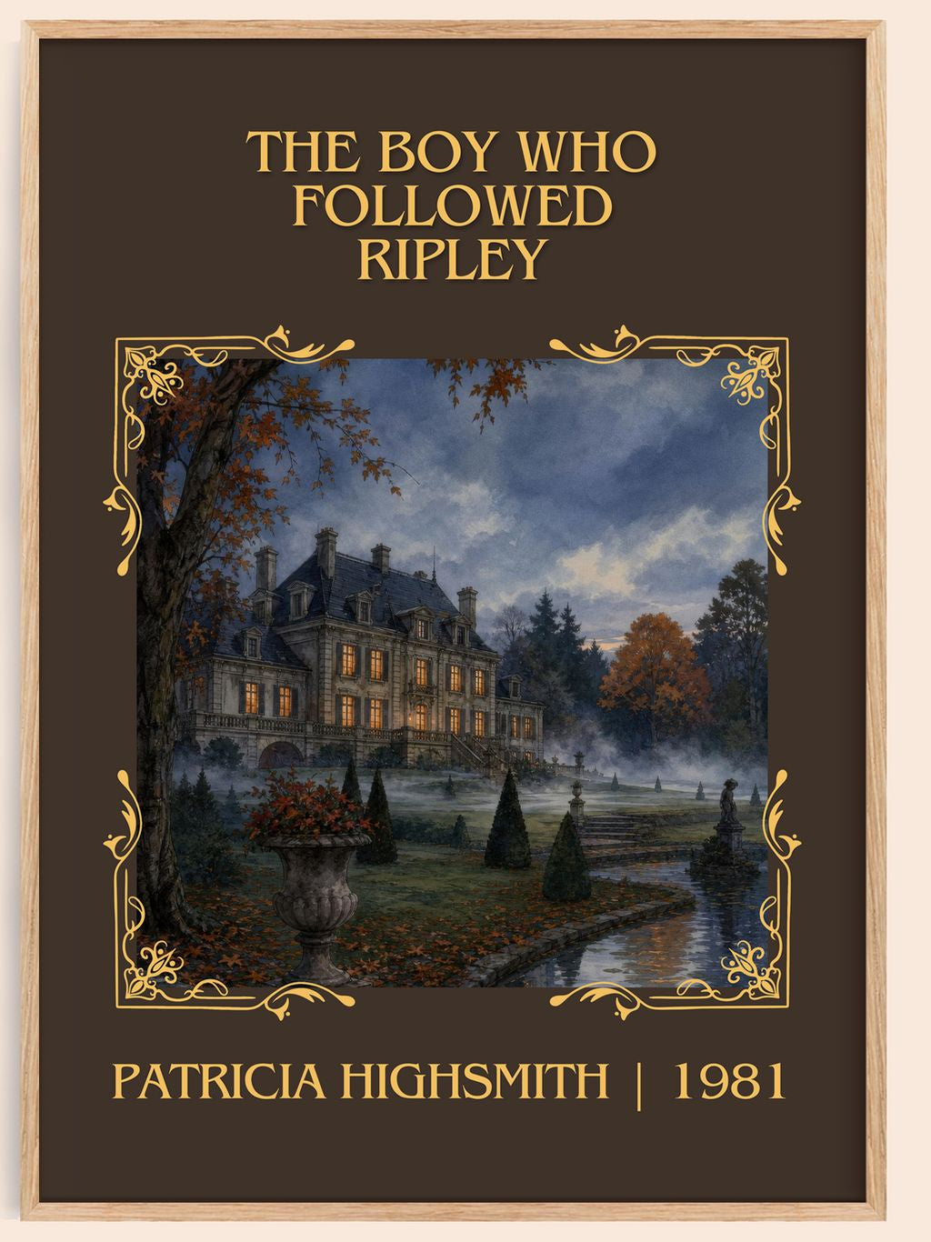 Boy Who Followed Ripley Classic Book Art Print by Patricia Highsmith – book poster