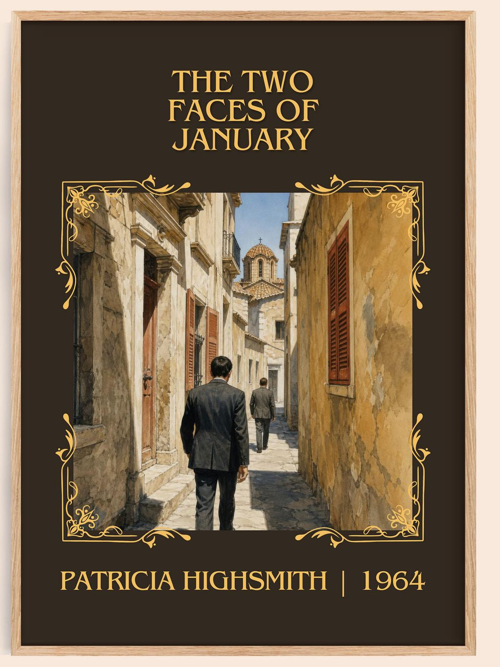 The Two Faces of January Classic Book Art Print by Patricia Highsmith – book poster