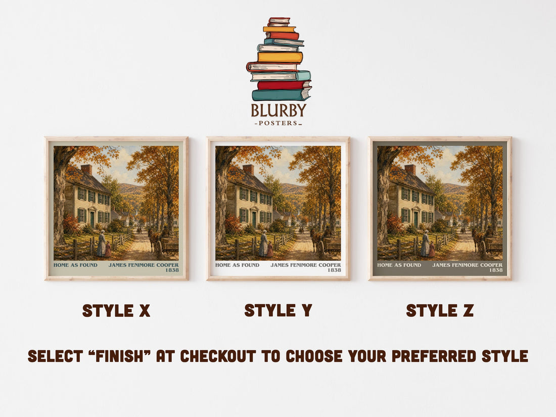Home As Found literary print in frame leaning in hallway – historical fiction wall art (mockup)