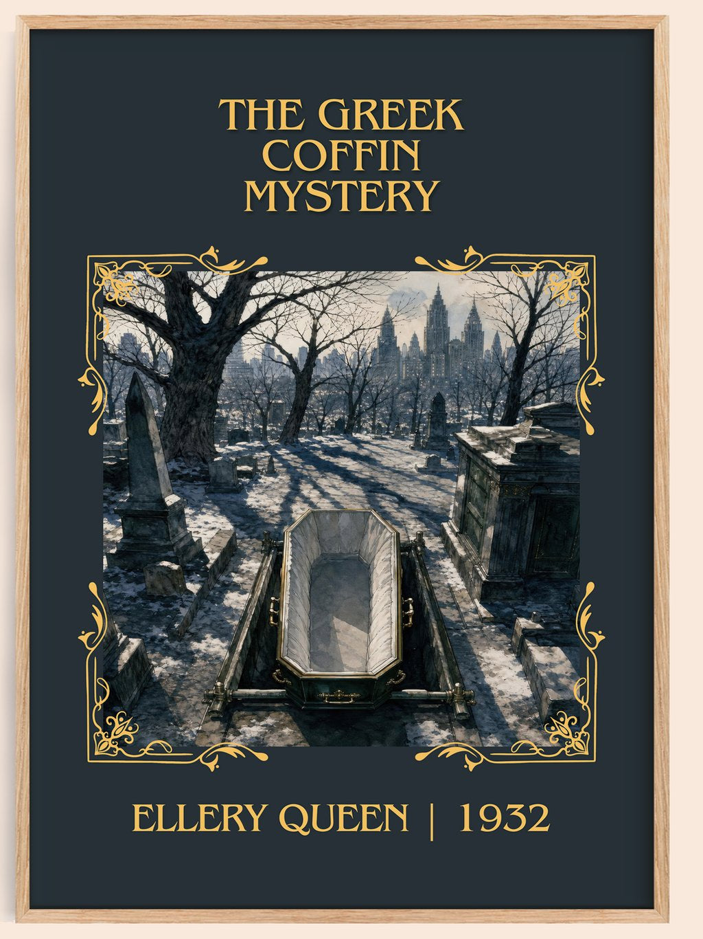 The Greek Coffin Mystery Classic Book Art Print by Ellery Queen – book poster