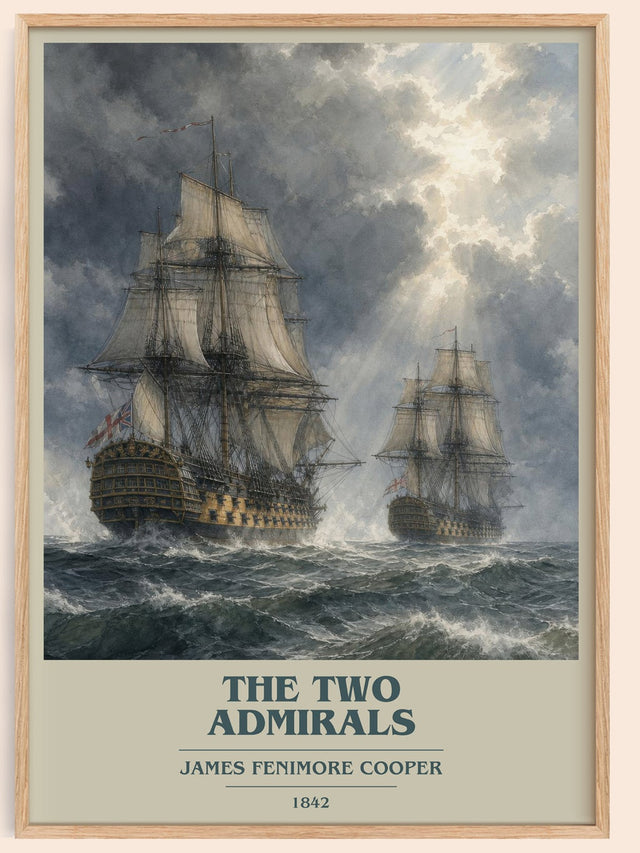 The Two Admirals Book Cover Poster by James Fenimore Cooper