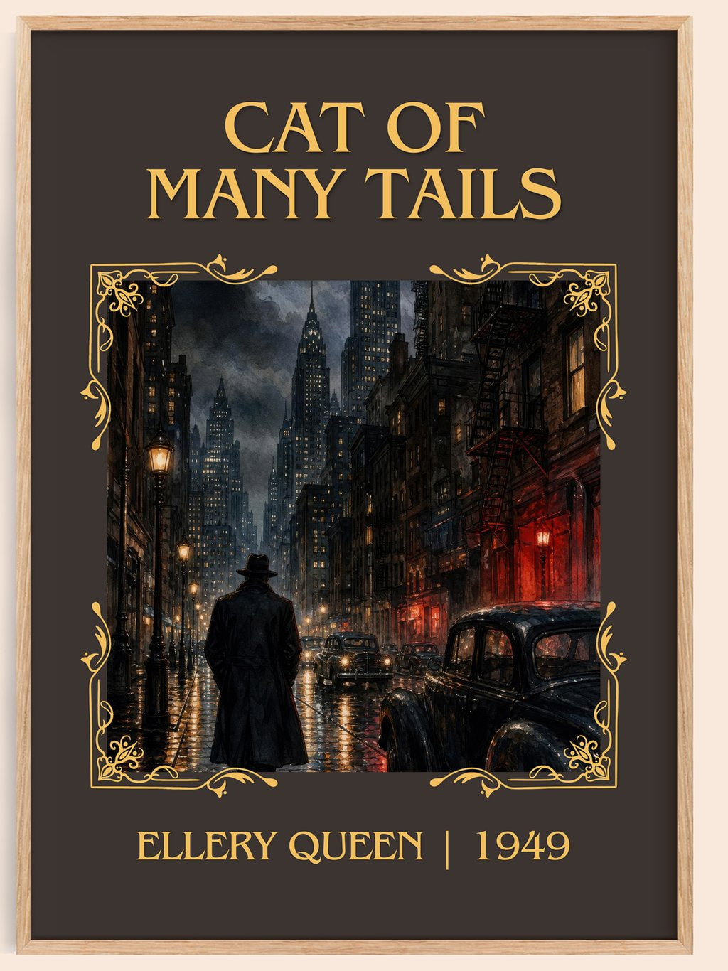 Cat of Many Tails Classic Book Art Print by Ellery Queen – book poster