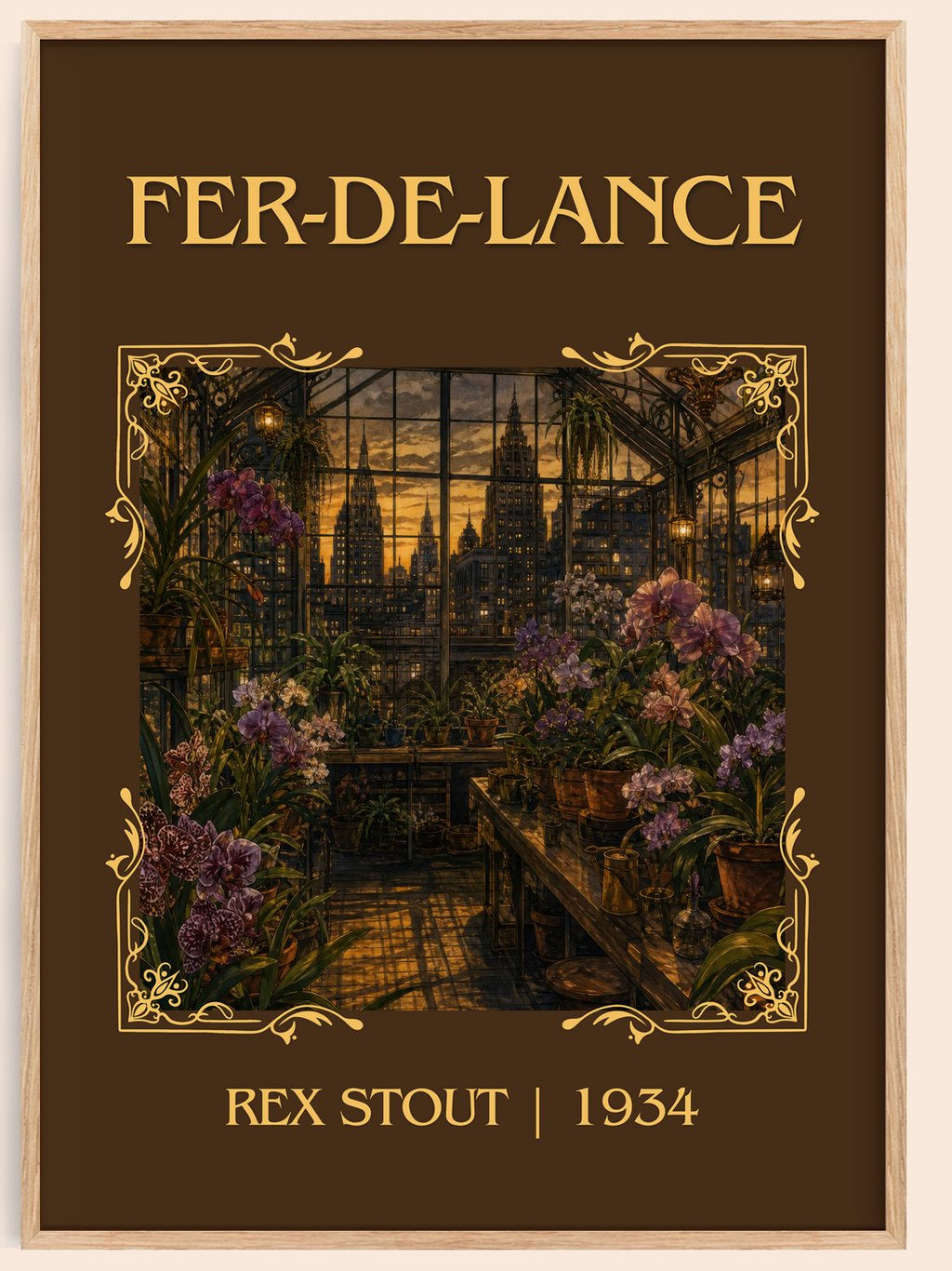 Fer-de-Lance Classic Book Art Print by Rex Stout – book poster