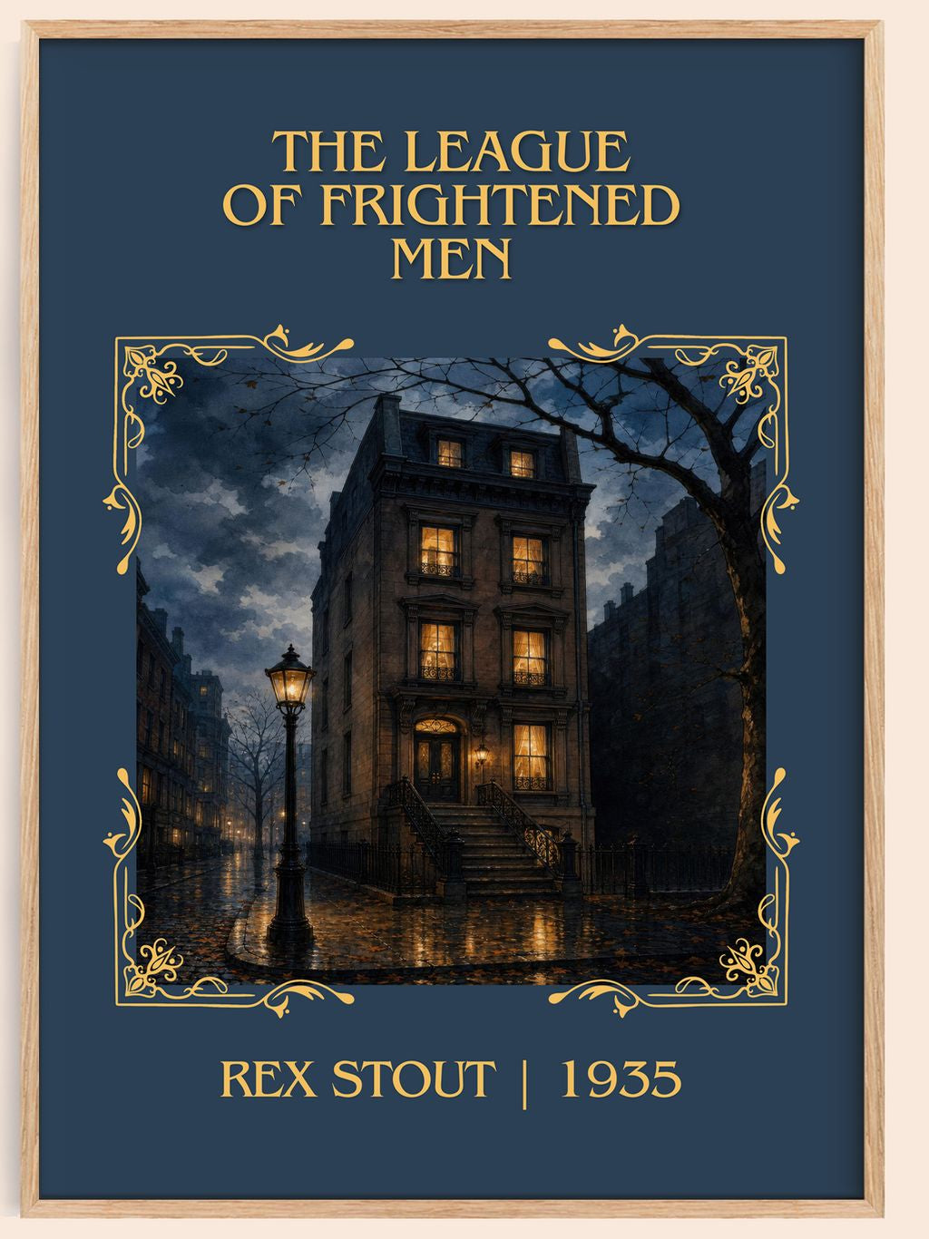 The League of Frightened Men Classic Book Art Print by Rex Stout – book poster