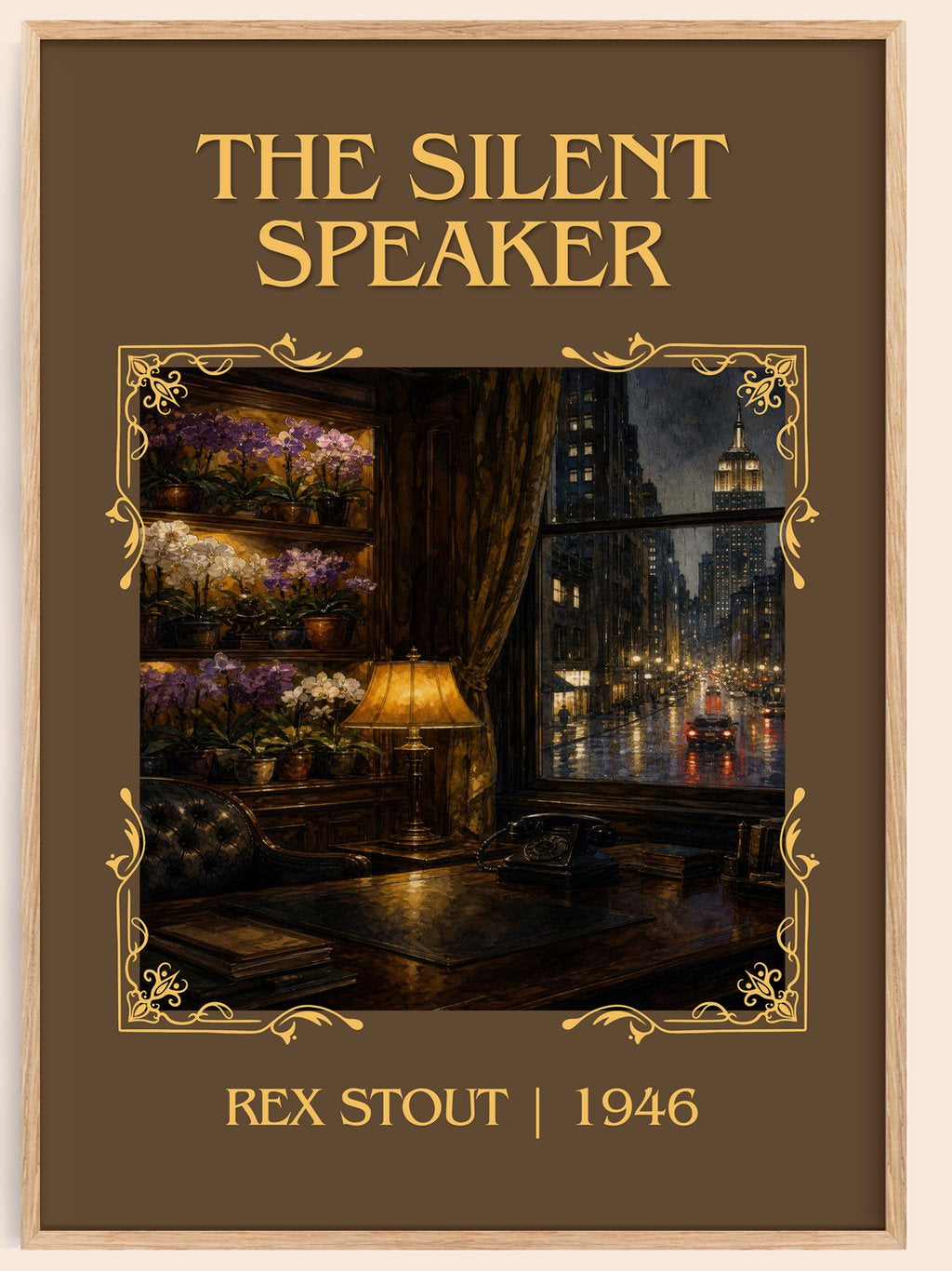 The Silent Speaker Classic Book Art Print by Rex Stout – book poster