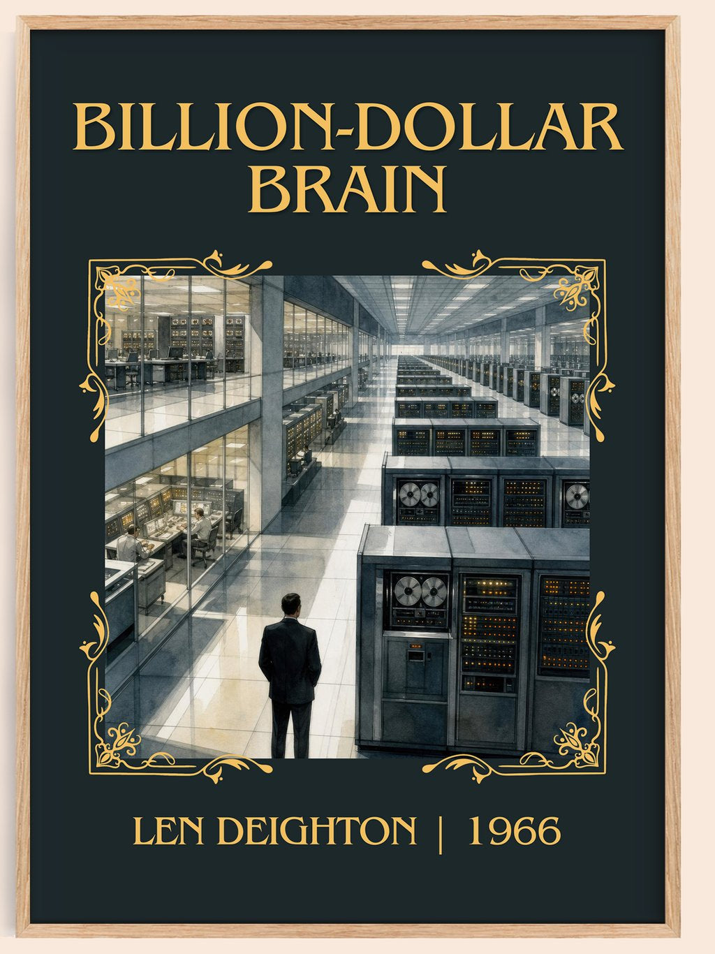 Billion-Dollar Brain Classic Book Art Print by Len Deighton – book poster