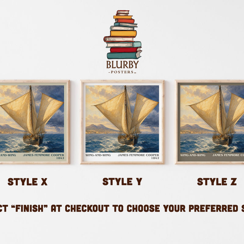 Wing-And-Wing literary print in frame leaning in hallway – historical fiction wall art