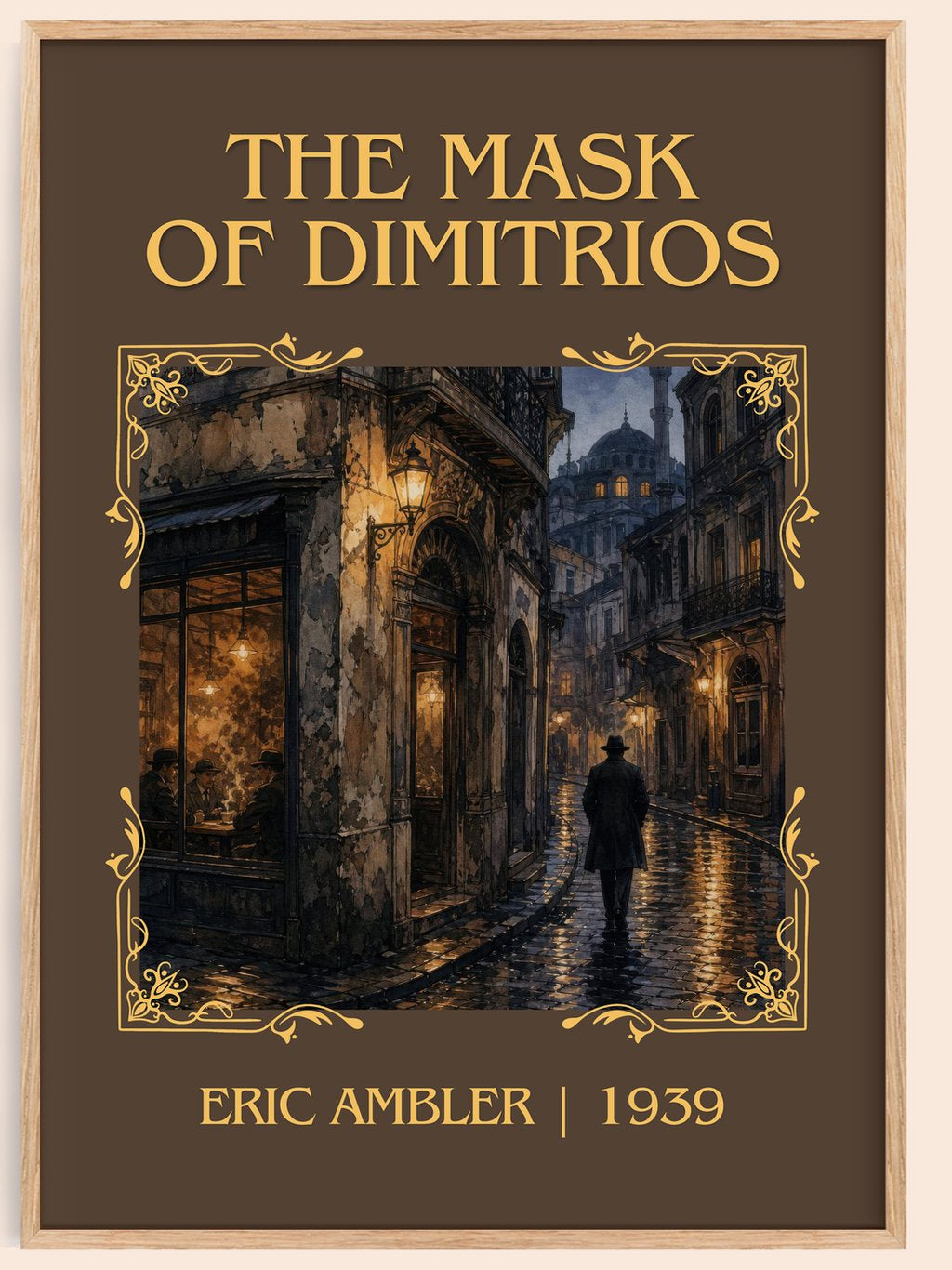The Mask of Dimitrios Classic Book Art Print by Eric Ambler – book poster