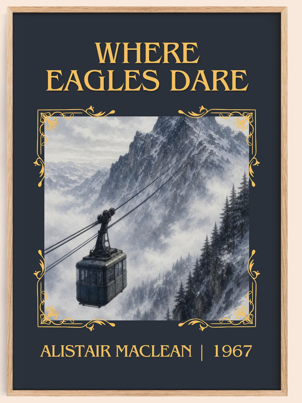 Where Eagles Dare Classic Book Art Print by Alistair MacLean – book poster