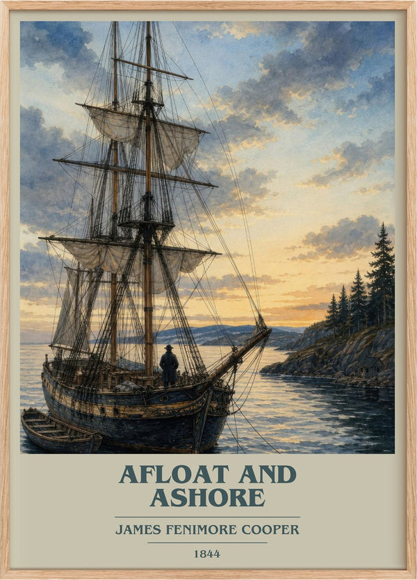 Afloat And Ashore Book Cover Poster by James Fenimore Cooper