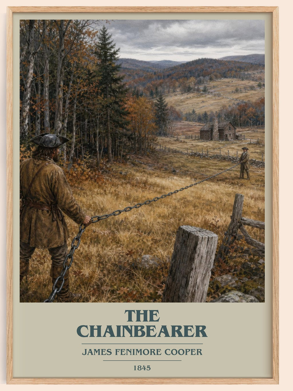 The Chainbearer book cover book poster by James Fenimore Cooper – framed literary art print
