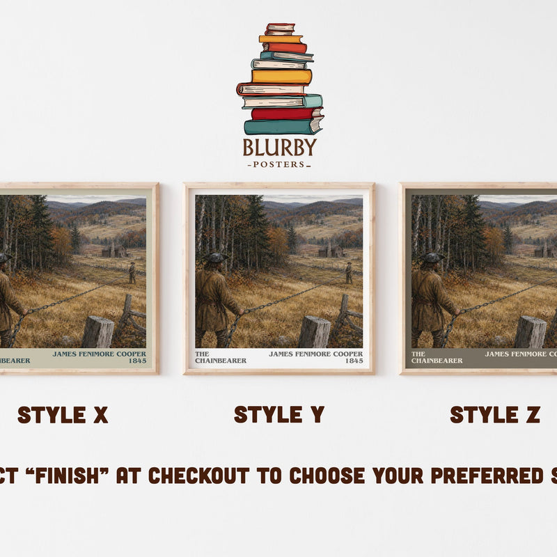 The Chainbearer literary print in frame leaning in hallway – historical fiction wall art