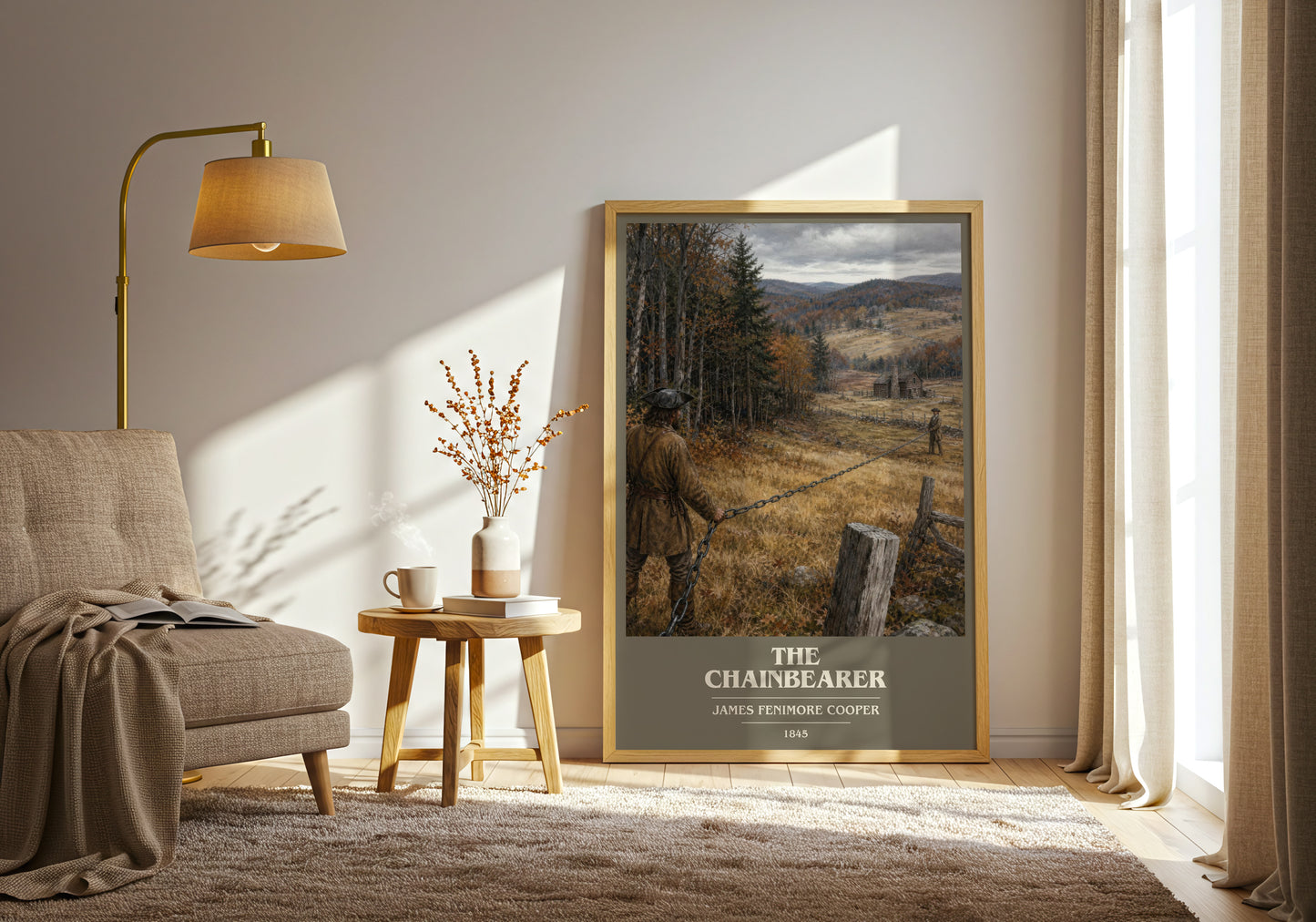 The Chainbearer book cover print on bookshelf – James Fenimore Cooper fan gift