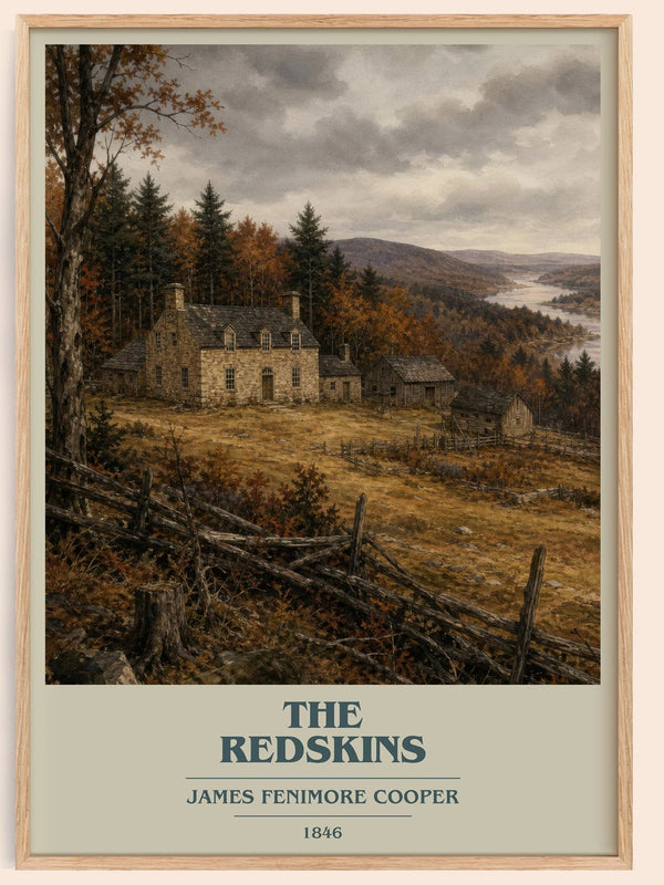 The Redskins book cover book poster by James Fenimore Cooper – framed literary art print