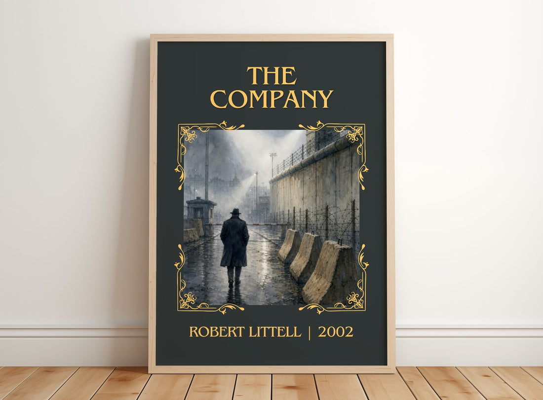 The Company Classic Book Art Print by Robert Littell – framed print leaning on a wooden floor