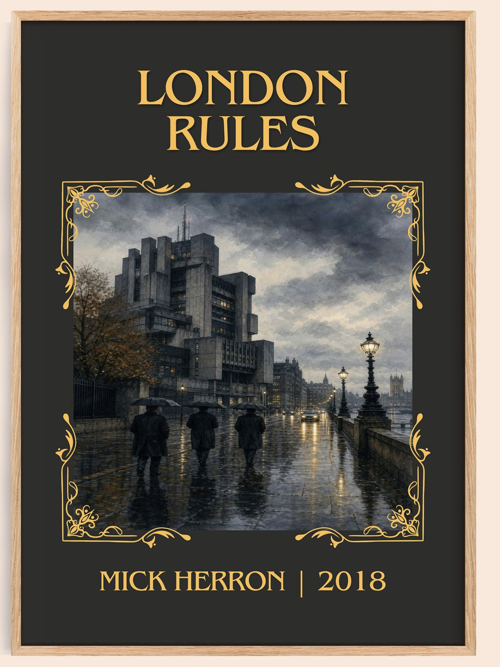 London Rules Classic Book Art Print by Mick Herron – book poster