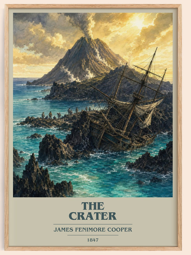 The Crater Book Cover Poster by James Fenimore Cooper