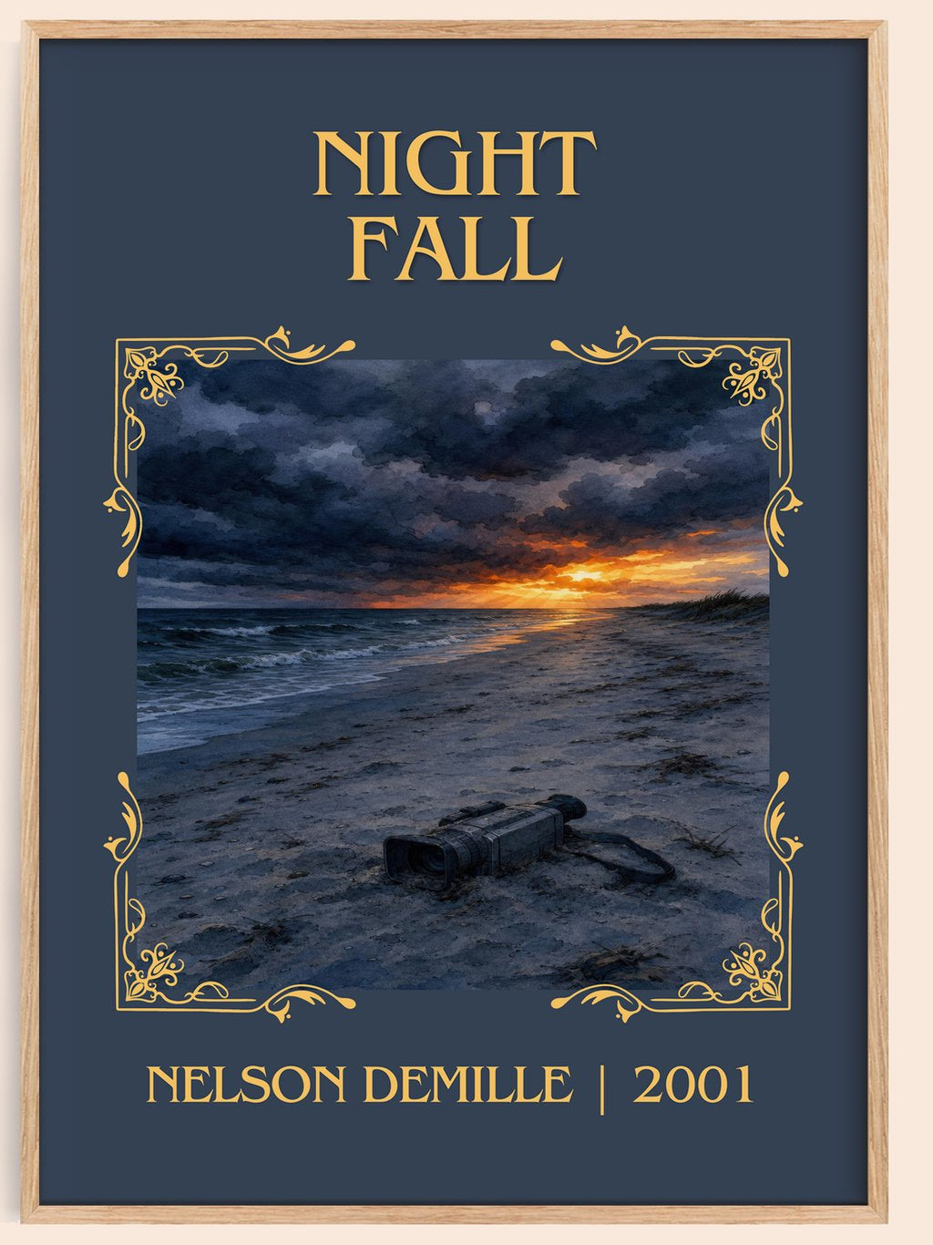 Night Fall Classic Book Art Print by Nelson DeMille – book poster