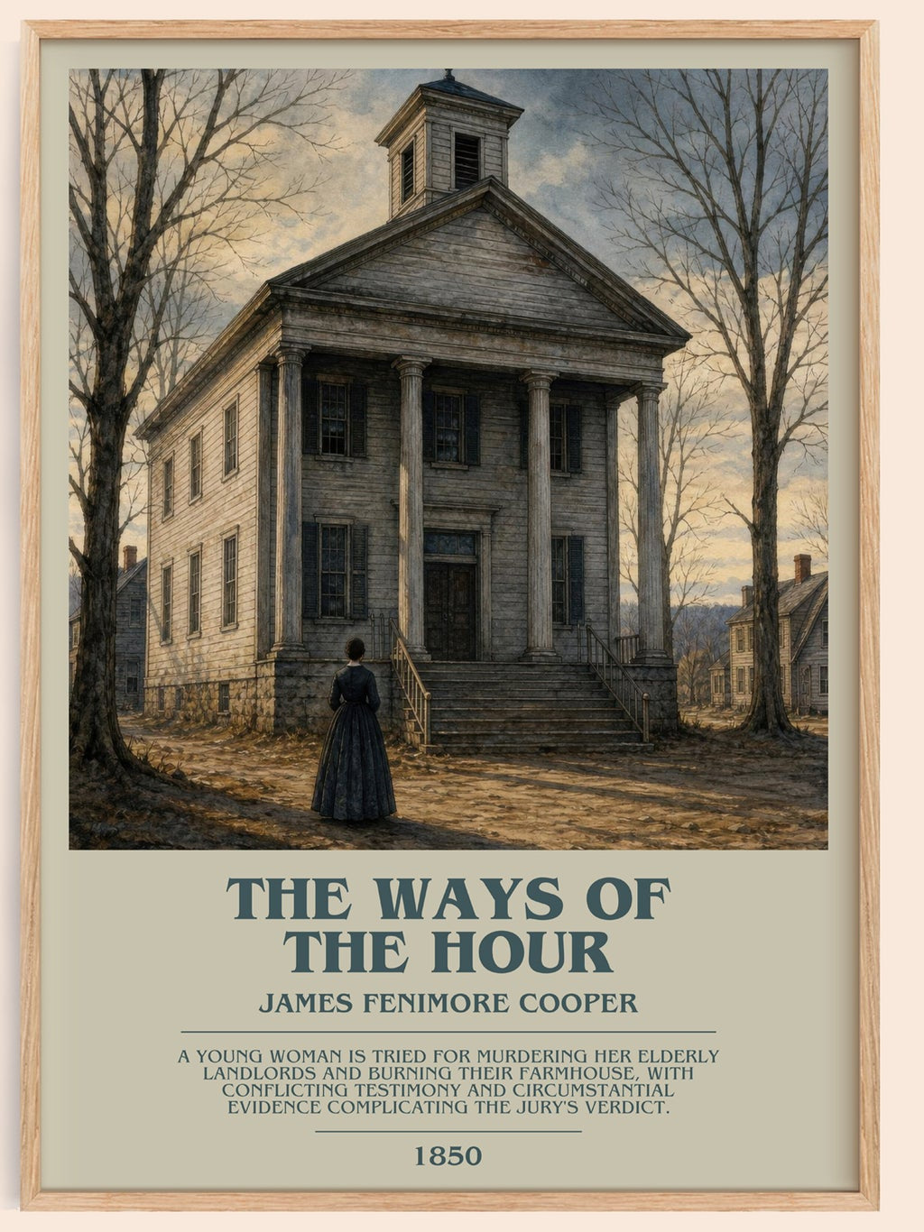 The Ways Of The Hour bookish book poster by James Fenimore Cooper – framed literary art print