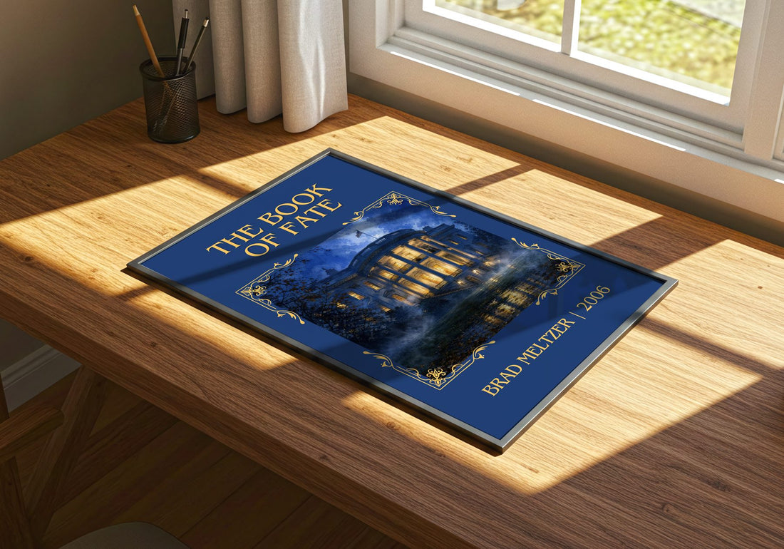 The Book of Fate Classic Book Art Print by Brad Meltzer – print on a sunlit desk