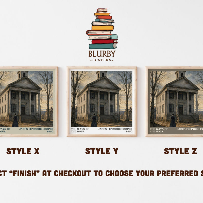 The Ways Of The Hour literary print in frame leaning in hallway – historical fiction wall art