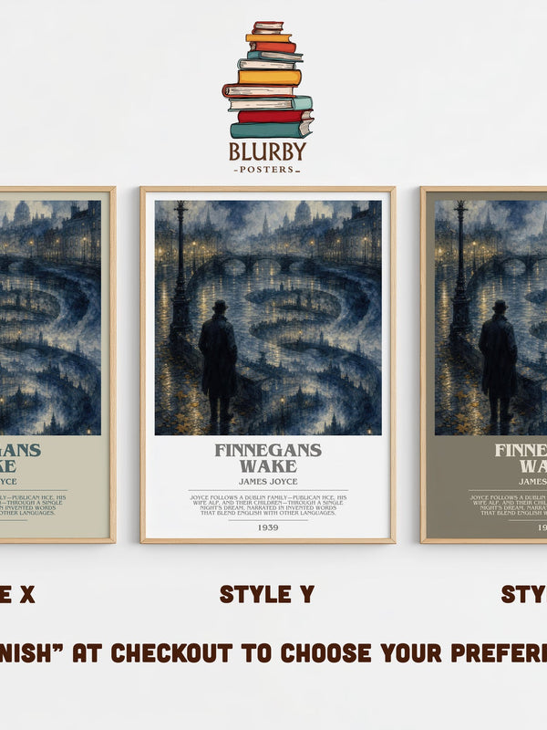 Finnegans Wake bookish print in frame leaning in hallway – literary fiction wall art