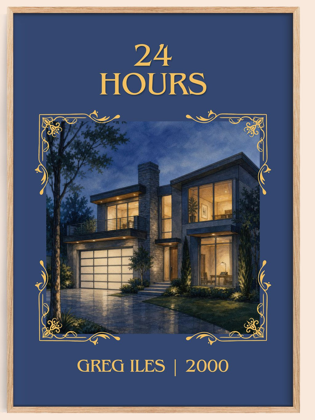 24 Hours Classic Book Art Print by Greg Iles – book poster