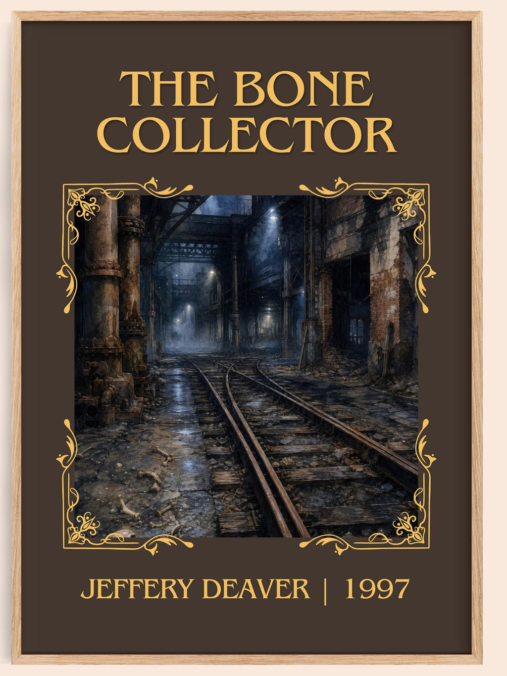 The Bone Collector Classic Book Art Print by Jeffery Deaver – book poster