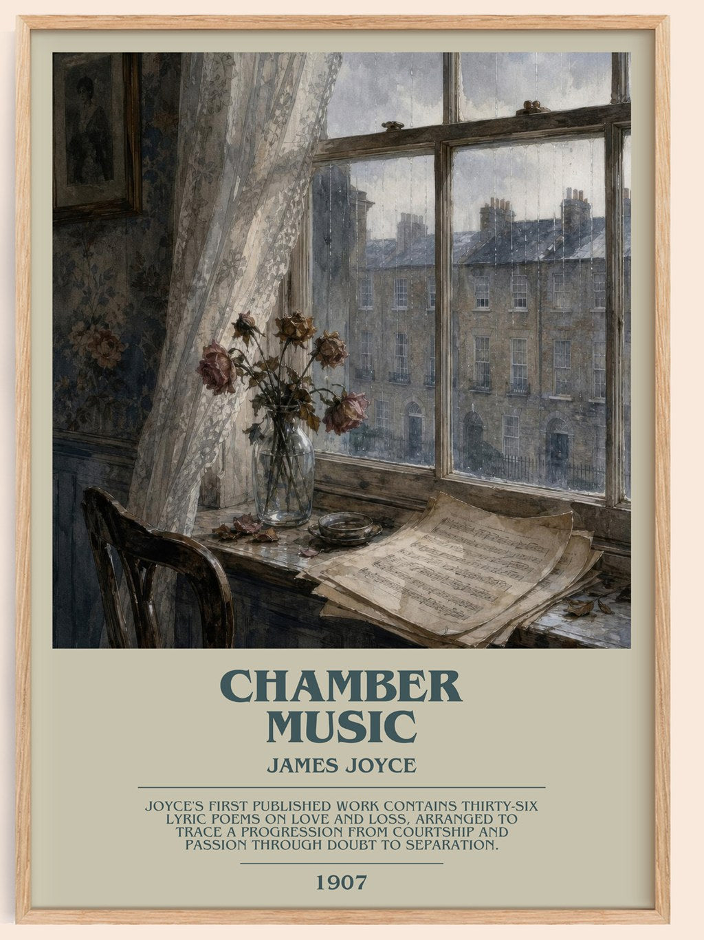 Chamber Music bookish book poster by James Joyce – framed literary art print